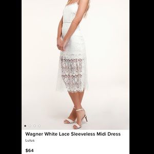 Wagner White Lace Sleeveless Midi Dress